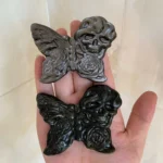 Crystal Butterfly Slab With Skull Carving Sheen Obsidian Butterfly Healing Crystal Butterfly