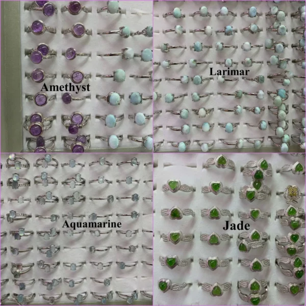 Healing Crystal Ring Adjustable Wholesale Crystal Copper Rings Jewelry Store Supplies