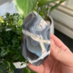 Orca Agate Flame Black and White Agate Flame Sculpture Wholesale
