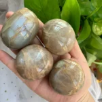 Peach Moonstone Palm Stone Healing Flashy Peach Moonstone Pocket Stone Wholesale Crystal Palms
