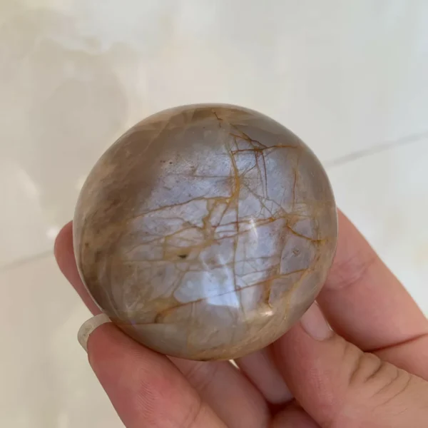 Peach Moonstone Palm Stone Healing Flashy Peach Moonstone Pocket Stone Wholesale Crystal Palms