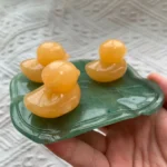 Crystal Duckling on Lily Pad Wholesale 3 Calcite Duck Animal Free Shipping