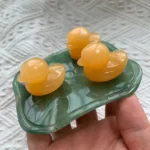 Crystal Duckling on Lily Pad Wholesale 3 Calcite Duck Animal Free Shipping