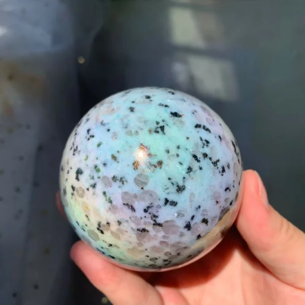 Aura Kiwi Jasper Sphere Wholesale Aura Coated Crystal Sphere Free Shipping