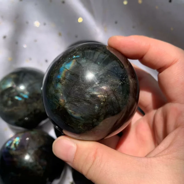 Labradorite Sphere Crystal Ball Wholesale Flash Orange Blue Purple Labradorite Stone