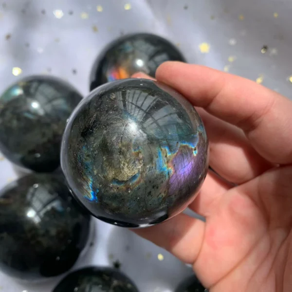 Labradorite Sphere Crystal Ball Wholesale Flash Orange Blue Purple Labradorite Stone