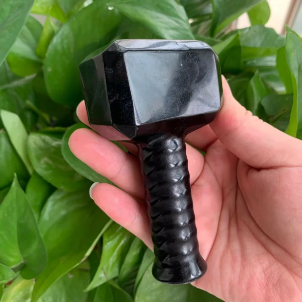 Obsidian Hammer Crystal Wholesale Free Shipping Black Obsidian Tool 4inch
