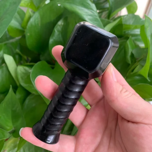 Obsidian Hammer Crystal Wholesale Free Shipping Black Obsidian Tool 4inch