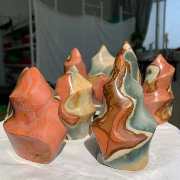 Polychrome Jasper Flame Crystal Wholesale China Stone Art for Creativity & Grounding