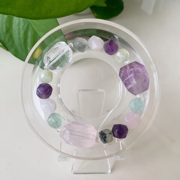 Healing Crystal Bracelet Amethyst and Rose Quartz Bracelet Free Shipping