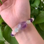 Healing Crystal Bracelet Amethyst and Rose Quartz Bracelet Free Shipping