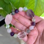 Healing Crystal Bracelet Amethyst and Rose Quartz Bracelet Free Shipping