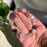 Healing Crystal Bracelet Amethyst and Rose Quartz Bracelet Free Shipping