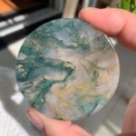 Round Moss Agate Disc Free Shipping Crystal Wholesale China