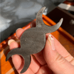 Natural Obsidian Triple Moon Goddess Pentacle Pendant 3.2inch Crystal Star Free Shipping