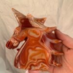 Banded Carnelian Unicorn Statue 128mm Crystal Unicorns Free Shipping