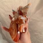 Banded Carnelian Unicorn Statue 128mm Crystal Unicorns Free Shipping