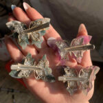 Crystal Butterfly Hair Clip Mixed 3Pieces Healing Stone Hair Accessory & Gift Free Shipping