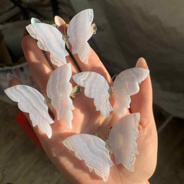 Crystal Butterfly Hair Clip Mixed 3Pieces Healing Stone Hair Accessory & Gift Free Shipping