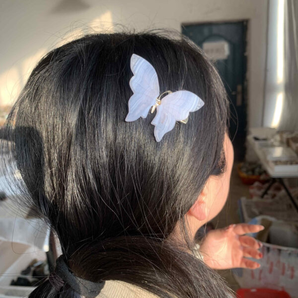 Crystal Butterfly Hair Clip Mixed 3Pieces Healing Stone Hair Accessory & Gift Free Shipping