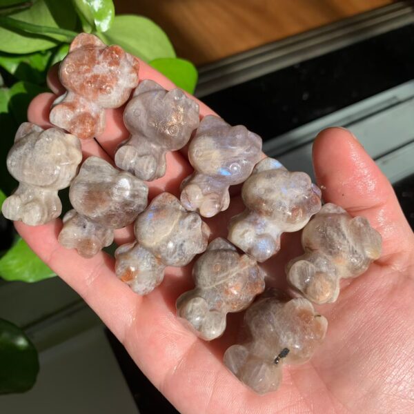 Crystal Kitty Cat 30mm Sunstone Moonstone KT Cat Pendant Free Shipping Crystal Wholesale