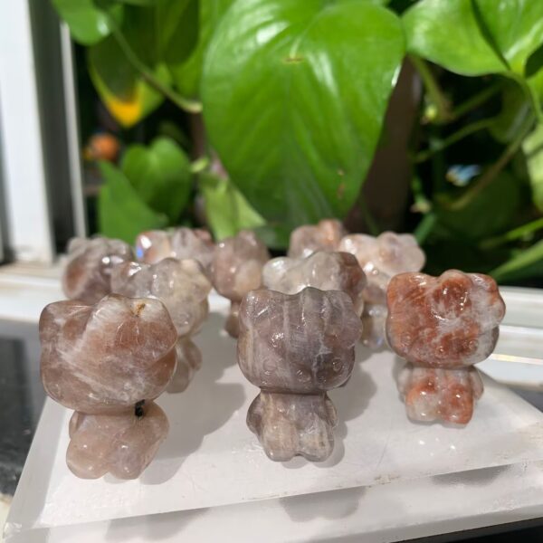 Crystal Kitty Cat 30mm Sunstone Moonstone KT Cat Pendant Free Shipping Crystal Wholesale