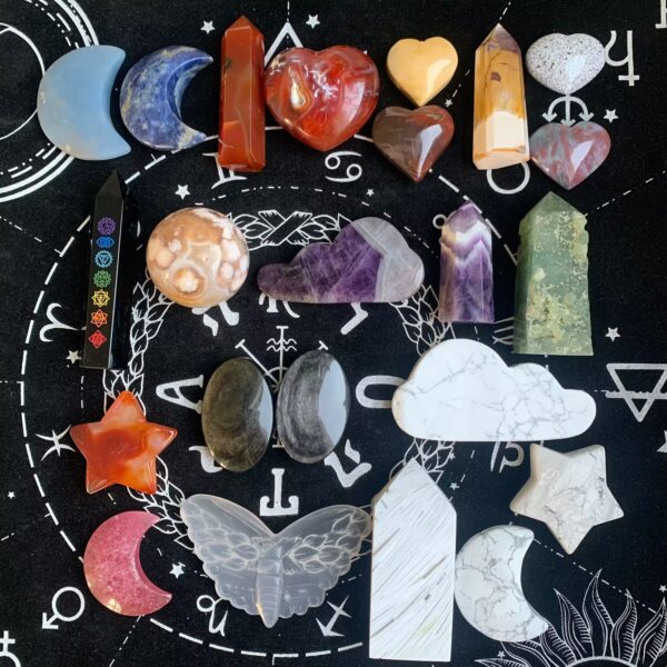 Bulk Crystals Free Shipping 23pcs Mixed Crystal Collection Carnelian Angelite Mookaite