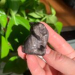 Silver Obsidian Elephant Adorable Crystal Elephant Figurine 1.4inch