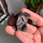 Silver Obsidian Elephant Adorable Crystal Elephant Figurine 1.4inch