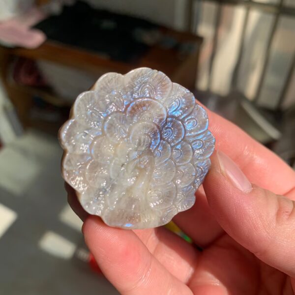 Unique Crystal Carvings Natural Labradorite Sunstone Moonstone Silver Obsidian Sculptures