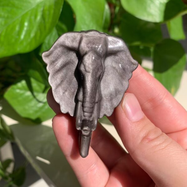 Unique Crystal Carvings Natural Labradorite Sunstone Moonstone Silver Obsidian Sculptures