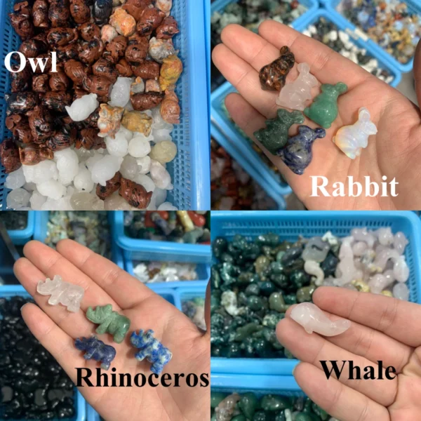 Bulk Mini Crystal Animal Free Shipping Tiny Natural Healing Stone Carvings for Collection & Crafts
