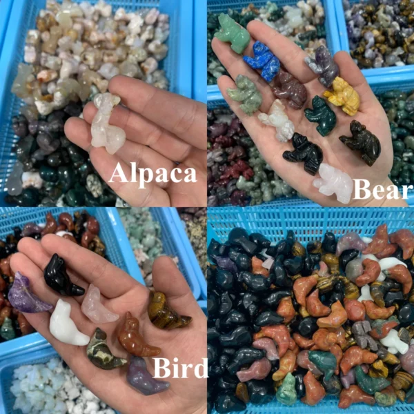 Bulk Mini Crystal Animal Free Shipping Tiny Natural Healing Stone Carvings for Collection & Crafts