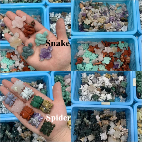 Bulk Mini Crystal Animal Free Shipping Tiny Natural Healing Stone Carvings for Collection & Crafts