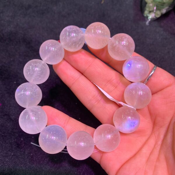 Rainbow Moonstone Bracelet Blue Flash Moonstone Bracelet Healing Crystal Jewelry Free Shipping