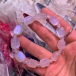Rainbow Moonstone Bracelet Blue Flash Moonstone Bracelet Healing Crystal Jewelry Free Shipping