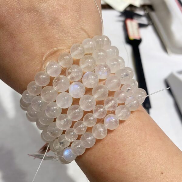 Rainbow Moonstone Bracelet Blue Flash Moonstone Bracelet Healing Crystal Jewelry Free Shipping