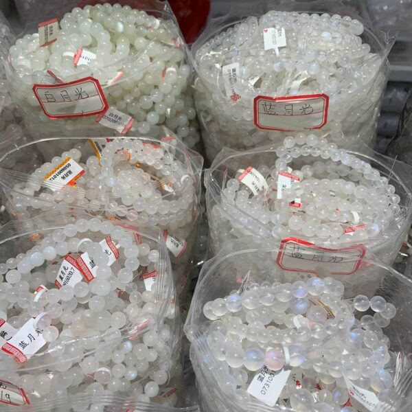 Rainbow Moonstone Bracelet Blue Flash Moonstone Bracelet Healing Crystal Jewelry Free Shipping