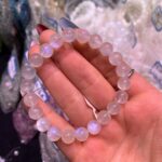 Rainbow Moonstone Bracelet Blue Flash Moonstone Bracelet Healing Crystal Jewelry Free Shipping