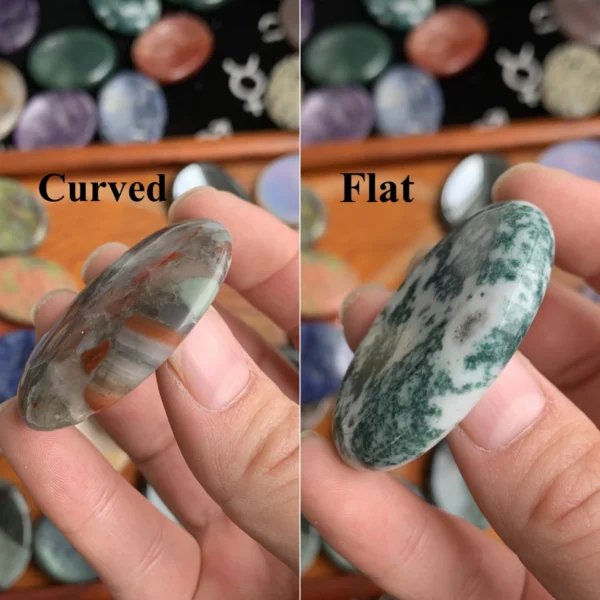 Crystal Worry Stone Natural Healing Pocket  Worry Stone for Stress Relief Anxiety Relief, Mindfulness & Focus