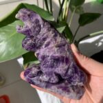 Big Amethyst Tyrannosaurus Crystal Statue Animal Hand Carved Crystal Dinosaur Gift
