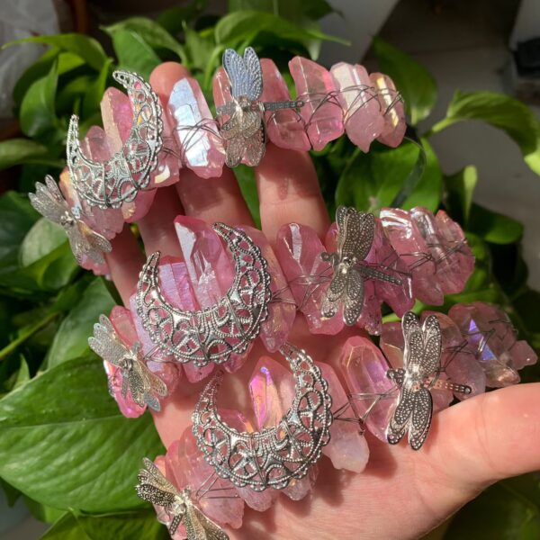 Aura Crystal Crown Colorful Aura Coated Natural Quartz Headband for Festival, Cosplay Witchy & Bridal Free Shipping