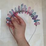 Aura Crystal Crown Colorful Aura Coated Natural Quartz Headband for Festival, Cosplay Witchy & Bridal Free Shipping