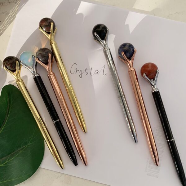 Crystal Pen With Crystal Sphere Free Shipping Gemstone Gift Manifestation Pens