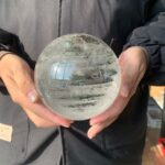 Garden Quartz Sphere Green Phantom Quartz Crystal Rainbow Lodolite Chlorite Quartz 144mm Free Shipping