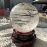 Garden Quartz Sphere Green Phantom Quartz Crystal Rainbow Lodolite Chlorite Quartz 144mm Free Shipping