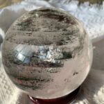 Garden Quartz Sphere Green Phantom Quartz Crystal Rainbow Lodolite Chlorite Quartz 144mm Free Shipping