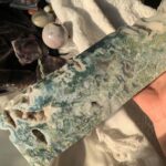 Large Moss Agate Tower Natural Garden Crystal for Growth Abundance Connection to Earth Free Shipping 380mm