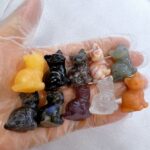 Mini Crystal Cat Animal Rose Quartz Cat Obsidian Desk Crystal Cat Decor