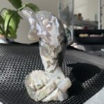 Crystal Dolphin Figurine Healing Moss Agate Dolphin Gift For Home Decor